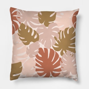 Abstract floral seamless pattern. Monstera leaves. Pillow