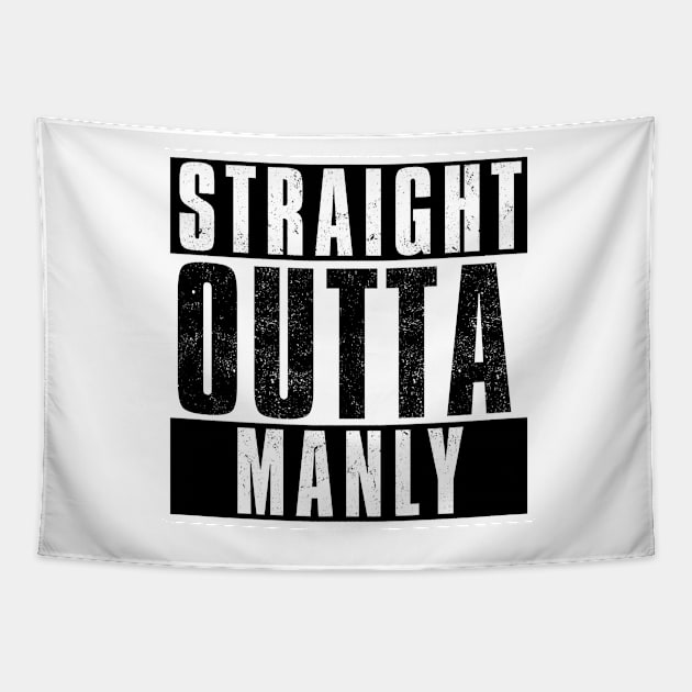 STRAIGHT OUTTA MANLY Tapestry by Simontology