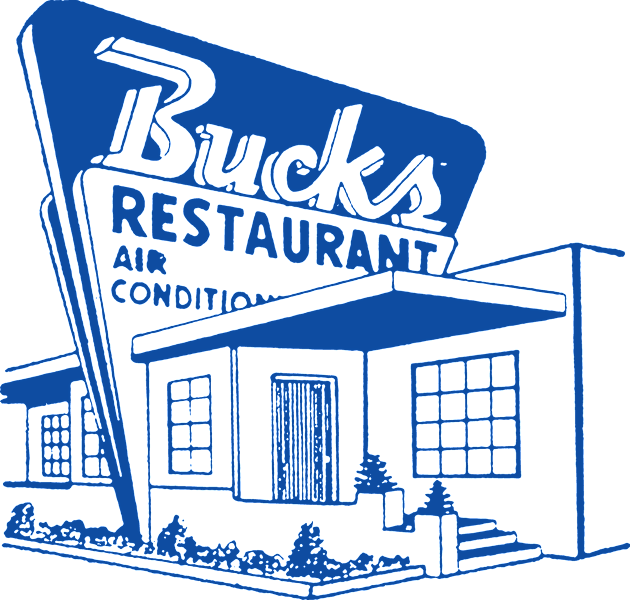 Buck's Restaurant Kids T-Shirt by MindsparkCreative