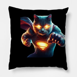 Angry Superhero Cat Pillow