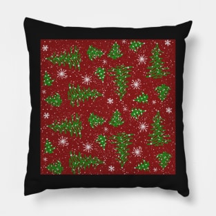 Trees and Snowflakes Pillow