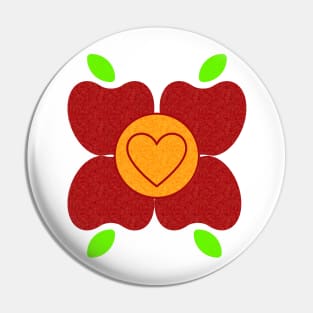 Loving Apples and Oranges Flower Pin