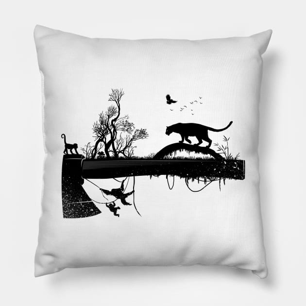 Hipster Lumberjack panther Pillow by albertocubatas