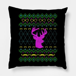 Ugly Hipster Sweater (Neon Edition) Pillow