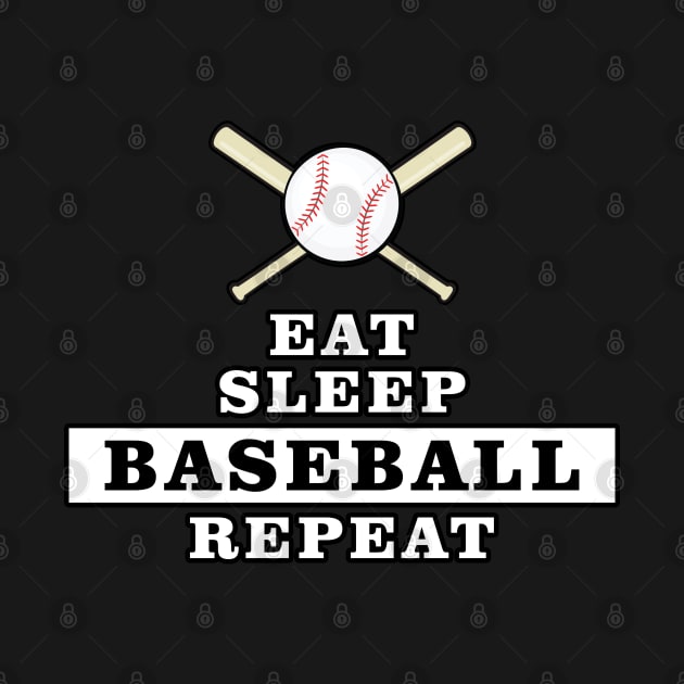 Eat, Sleep, Baseball, Repeat by DesignWood-Sport
