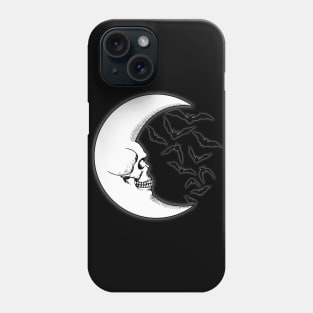 Skull Moon with Bats Phone Case