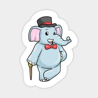 Elephant as Gentleman with Hat & Bow tie Magnet