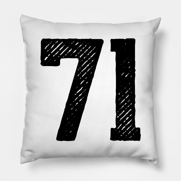 Seventy One 71 Pillow by colorsplash