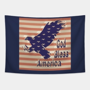 Proud American -- American Eagle over Flag Tapestry