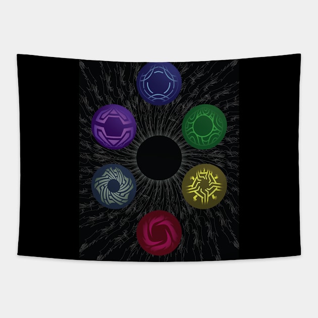 Skies of Arcadia - Moons Tapestry by Danie Bevis Design