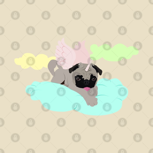 Unipug on a cloud by LittleAna