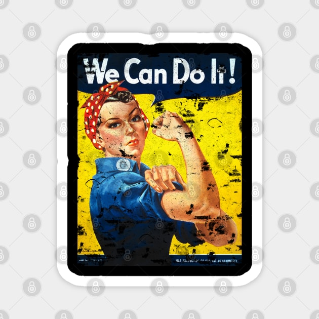 We Can Do It! Rosie the Riveter WWII Vintage Poster Design Magnet by DesignedForFlight