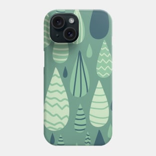 Abstract Rain Drop Pattern - Green Phone Case