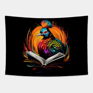 Pheasant Reads Book Tapestry