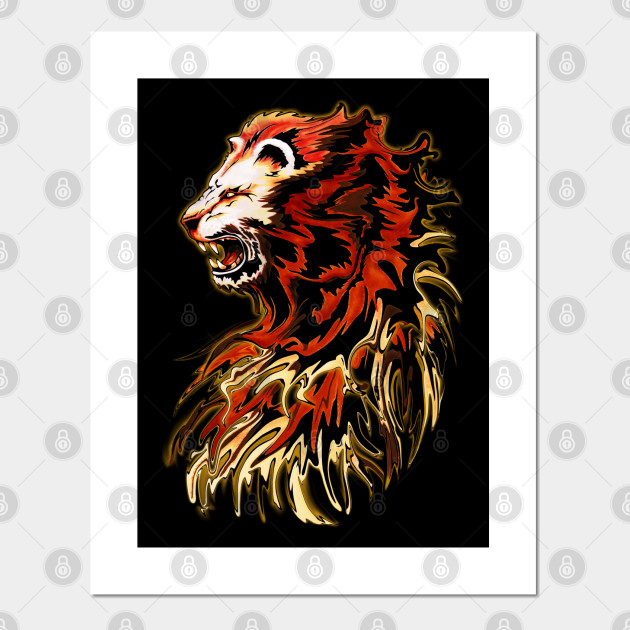 King Lion Roar Lion Posters And Art Prints Teepublic Lion roar tattoo a lion portrait at the side of a chest. teepublic