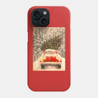 Chritmas tree in a red truck Phone Case