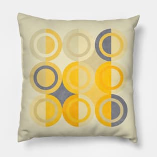 Geometric Shapes Yellow Blue Circles Pillow