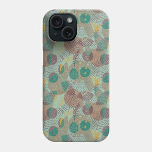 Polka dots nature elements green Phone Case