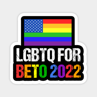 LGBTQ for Beto 2022 Rainbow Flag Magnet