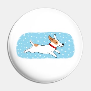 Snow Dog Holiday | Cute Jack Russell Terrier Puppy Pin