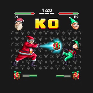 Santa Elf Arcade Game Funny Video Gamer Christmas Games Gift T-Shirt