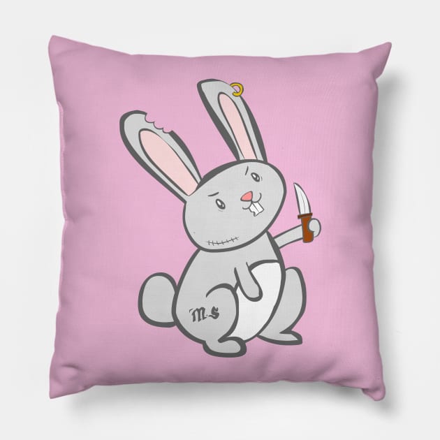 Evil Bunny Pillow by Namarqueza