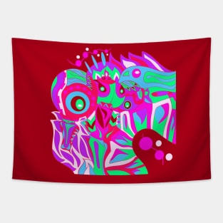 red radioactive alien ecopop Tapestry