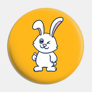 Cute Rabbit Giving Thumb Up Pin