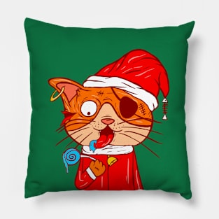 Melting Cat Christmas Pillow