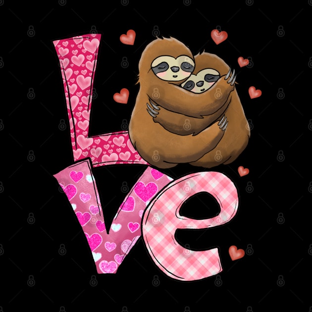 Love Heart Couple Sloth Valentine Day by luxembourgertreatable