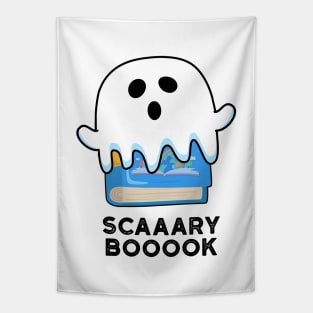 Scaaaary Booook Funny Ghost Book Pun Tapestry