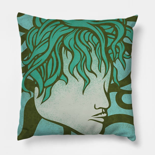 Shaggy Head Pillow by Visual Intrigue