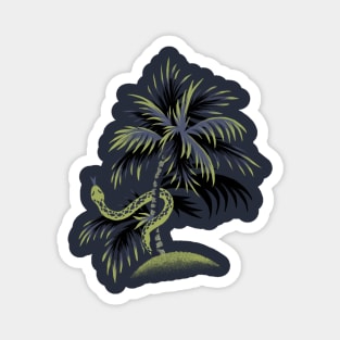 Snake Palms - Dark Blue/Gold Magnet