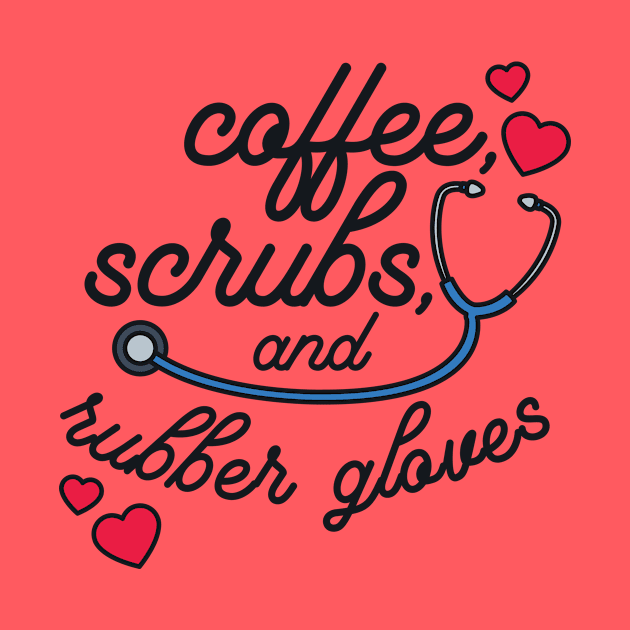 Nurse Shirt, Coffee Scrubs and Rubber Gloves by redbarron