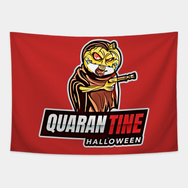 Quarantine Halloween (Pumpkin gun & mask) Tapestry by PersianFMts