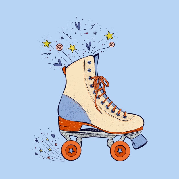 Retro Roller Skate with stars hearts magic by ChloesNook