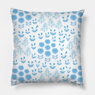 Blue  flowers pattern #7 Pillow