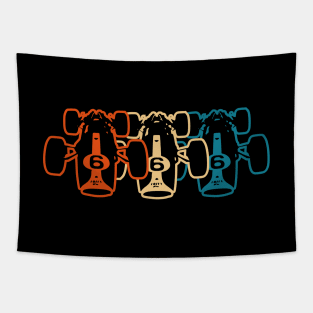 Retro 60's F1 Car Design Tapestry