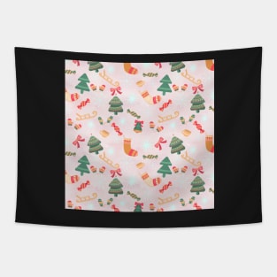 Festive Winter Holiday Pattern Tapestry