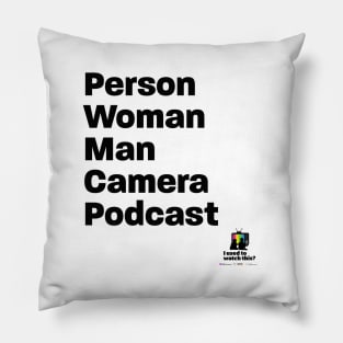 person woman man camera podcast Pillow