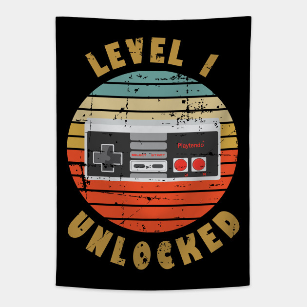 Level 1 Unlocked 1st Wedding Anniversary Gift For Him Her 1st Anniversary Gifts Tapestry Teepublic
