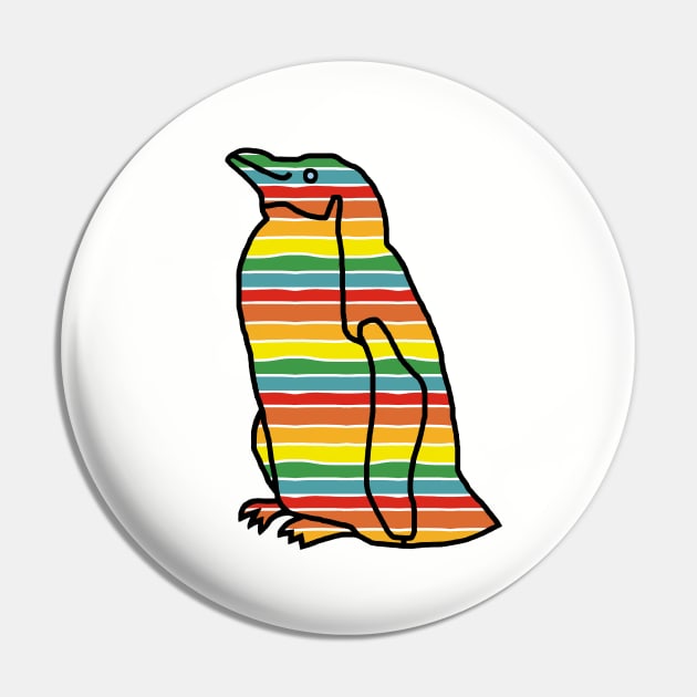 Energy Stripes Penguin Pin by ellenhenryart