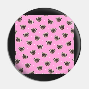 Pink Pug Pattern Design Pin