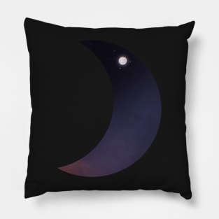 aesthetic moon & sunset sky Pillow