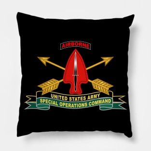 US Army Special Operations Command - Sine Pari - SSI w Br - Ribbon X 300 Pillow