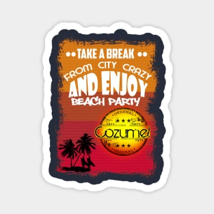 Beach Party Cozumel Magnet