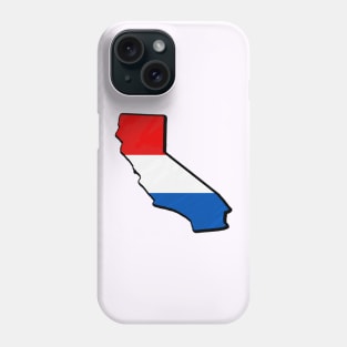Red, White, and Blue California Outline Phone Case