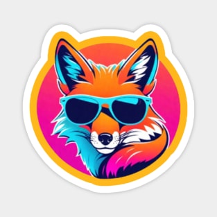 Cool Neon Fox Magnet