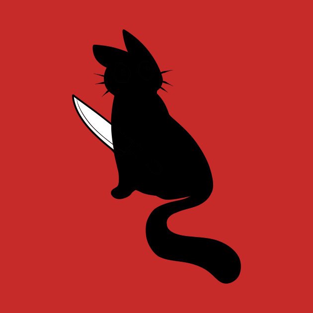 Vaguely threatening cat with a knife. by TheMightyQ