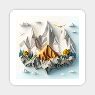 Origami mountains Magnet